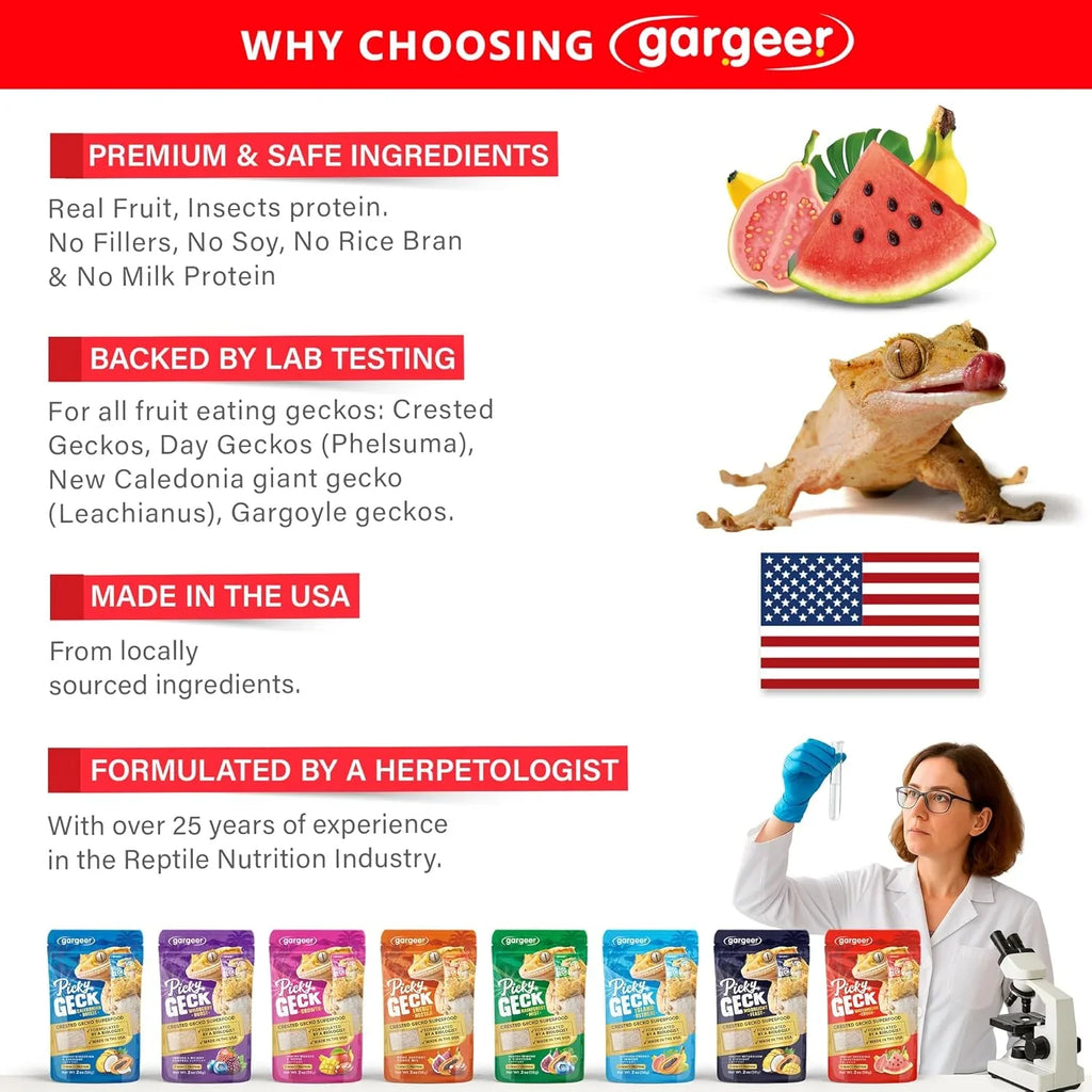 Gargeer 'Picky Geck' Watermelon Crush - Premium Crested Gecko Food | Hydration & Circulation Support